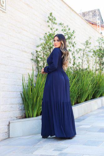 Vestido Longo Manga Longa Saia 3 Marias - Luh May - Vestido